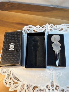JACK DANIELS BOTTLE STOPPER FROSTED CRYSTAL BUST 2004 LIMITED EDITION ORIG BOX
